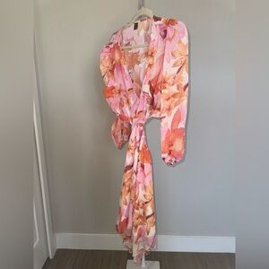SHEIN Floral Pink and Orange Dress women’s size XL